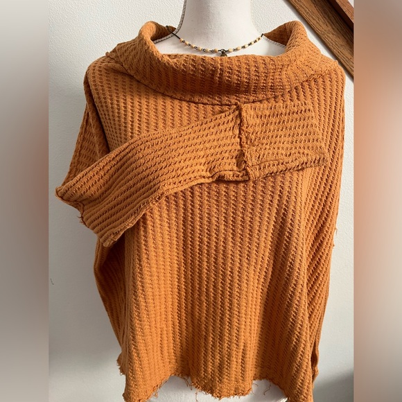 Free People waffle knit open back top - Picture 2 of 9